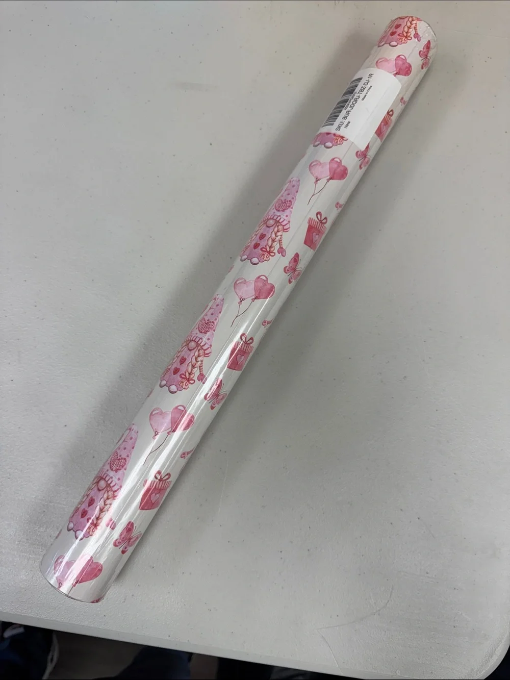 Pink Heart & Gift Party Wrapping Paper Roll gnome Valentines girl gnomes new
